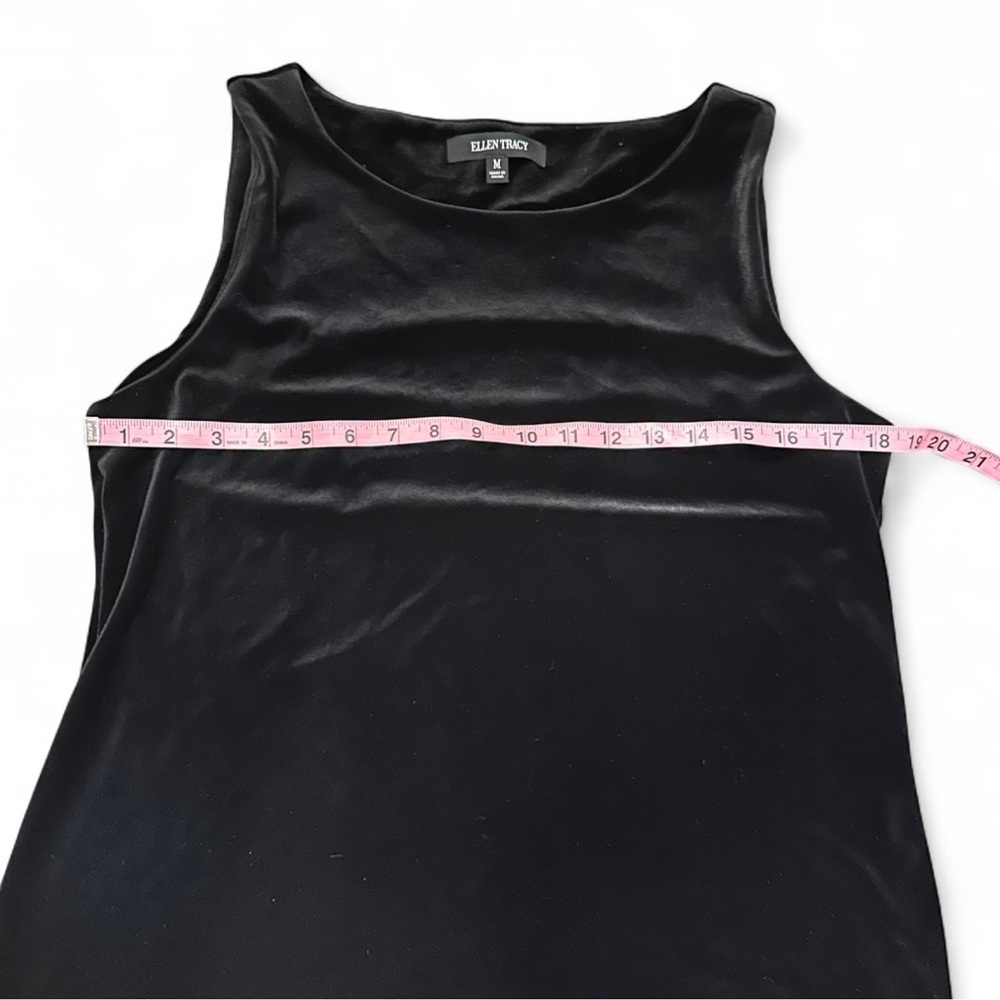 Ellen Tracy Classic Black Velvet Tank Top - Picture 5 of 6